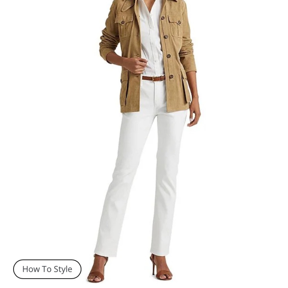 Lauren Ralph Lauren Premier Straight Cropped White Jean